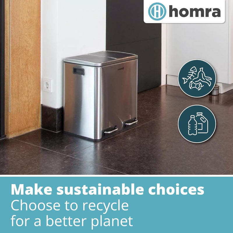 Kitchen Bin 30L Double Rubbish Bins