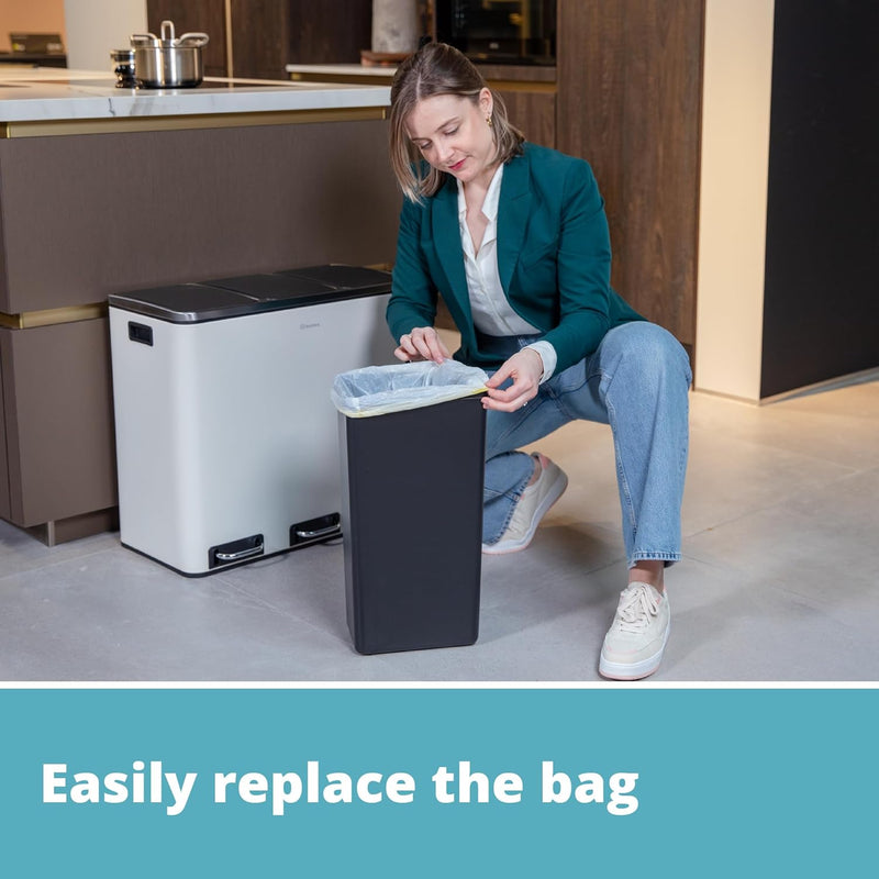 Kitchen Bin 30L Double Rubbish Bins
