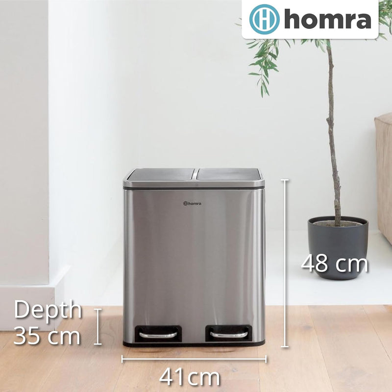 Kitchen Bin 30L Double Rubbish Bins