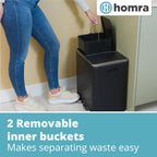 Kitchen Bin 30L Double Rubbish Bins 2x15L 2