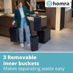 Kitchen Bin 30L Double Rubbish Bins 2x15L 2