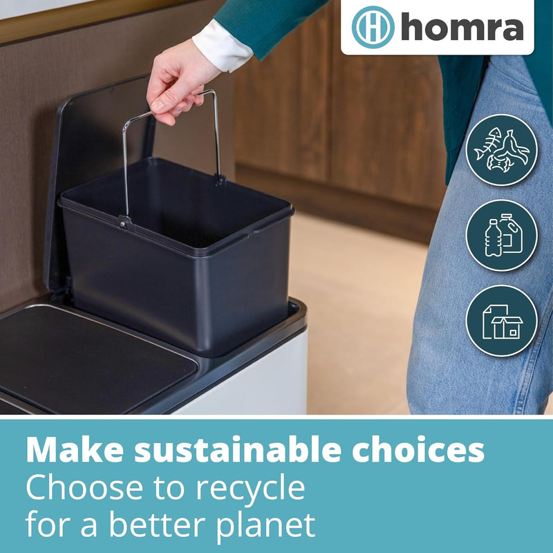 Kitchen Bin 30L Double Rubbish Bins