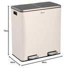 Kitchen Bin 30L Double Rubbish Bins