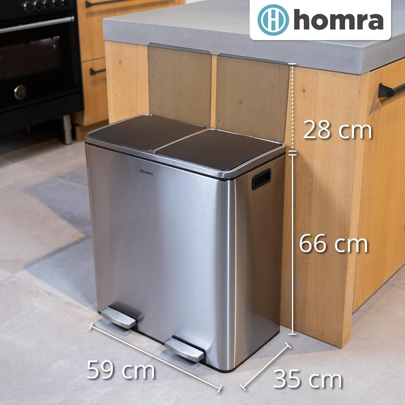 Kitchen Bin 30L Double Rubbish Bins