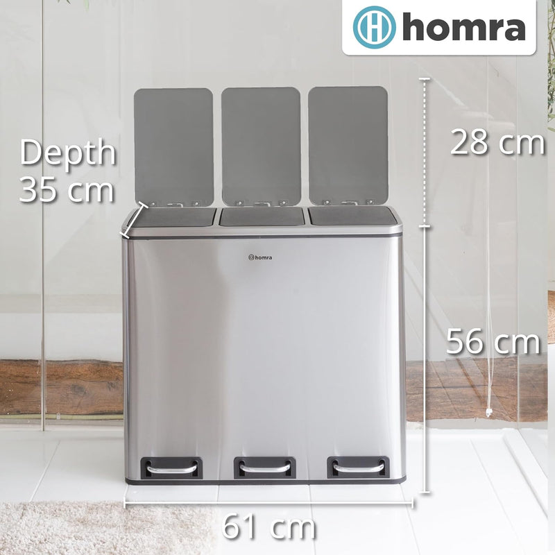 Kitchen Bin 30L Double Rubbish Bins