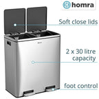 Kitchen Bin 30L Double Rubbish Bins