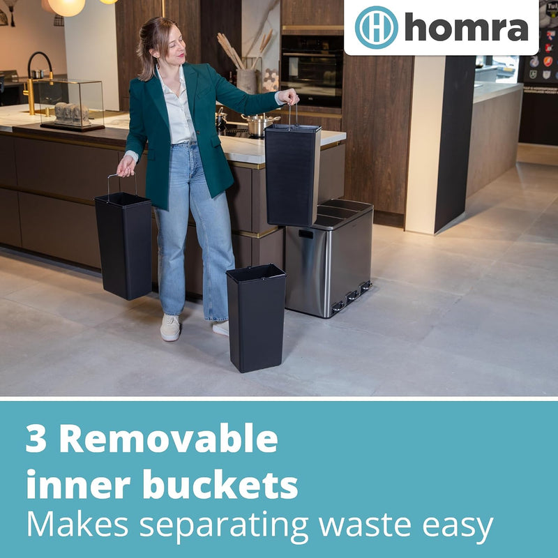 Kitchen Bin 30L Double Rubbish Bins