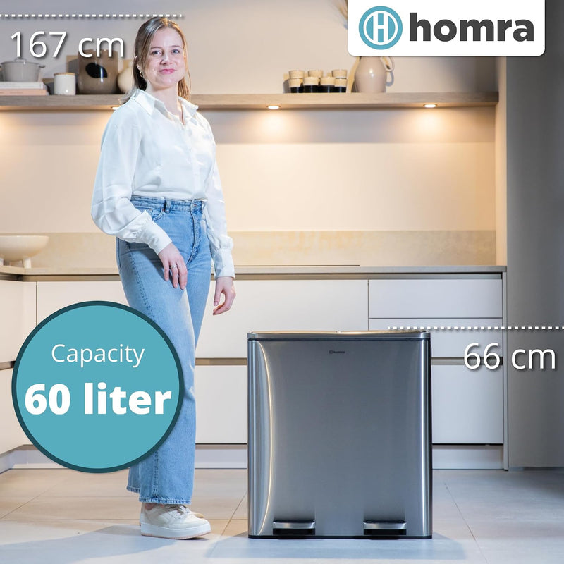 Kitchen Bin 30L Double Rubbish Bins