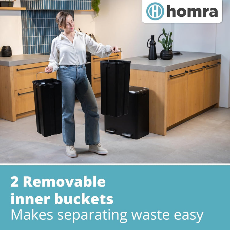 Kitchen Bin 30L Double Rubbish Bins