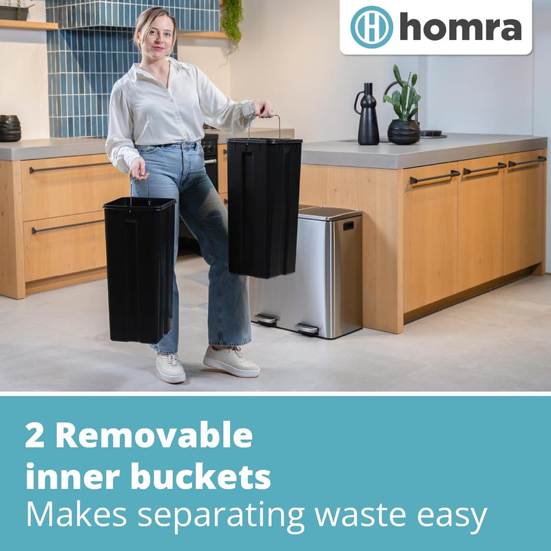 Kitchen Bin 30L Double Rubbish Bins
