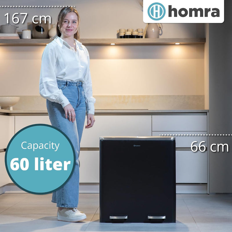 Kitchen Bin 30L Double Rubbish Bins