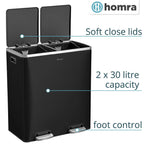 Kitchen Bin 30L Double Rubbish Bins