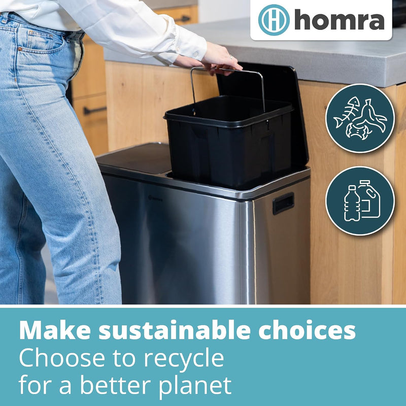 Kitchen Bin 30L Double Rubbish Bins