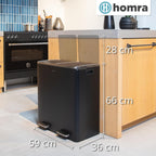 Kitchen Bin 30L Double Rubbish Bins