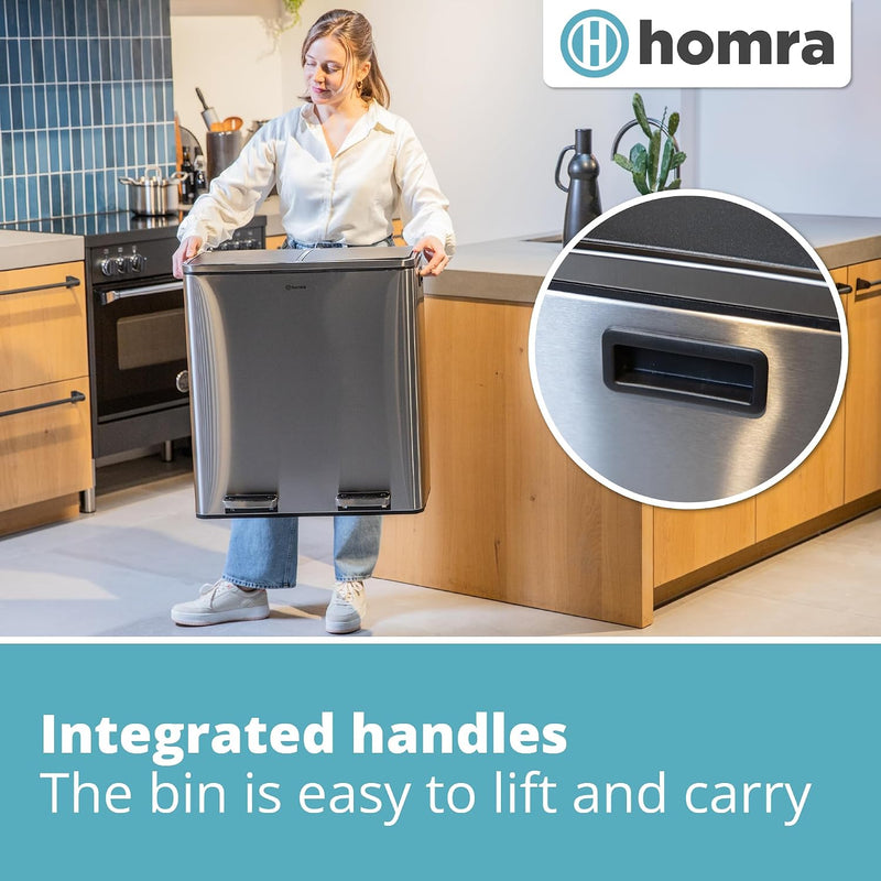 Kitchen Bin 30L Double Rubbish Bins