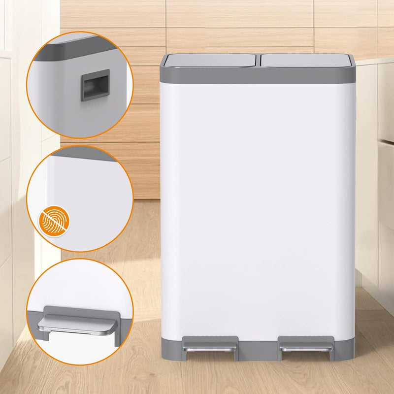 Kitchen Bin Dual Step Trasn Can Recycling Garbage