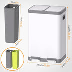 Kitchen Bin Dual Step Trasn Can Recycling Garbage