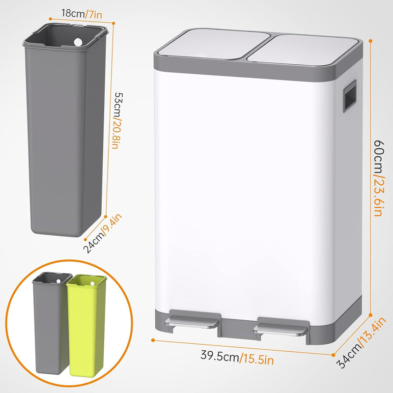 Kitchen Bin Dual Step Trasn Can Recycling Garbage