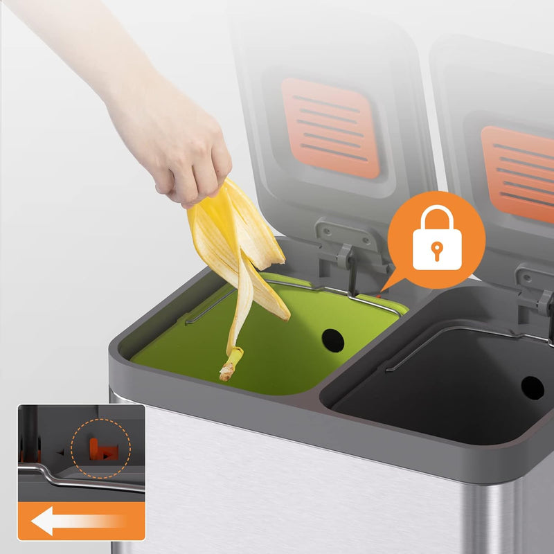 Kitchen Bin Dual Step Trasn Can Recycling Garbage