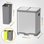 Kitchen Bin Dual Step Trasn Can Recycling Garbage