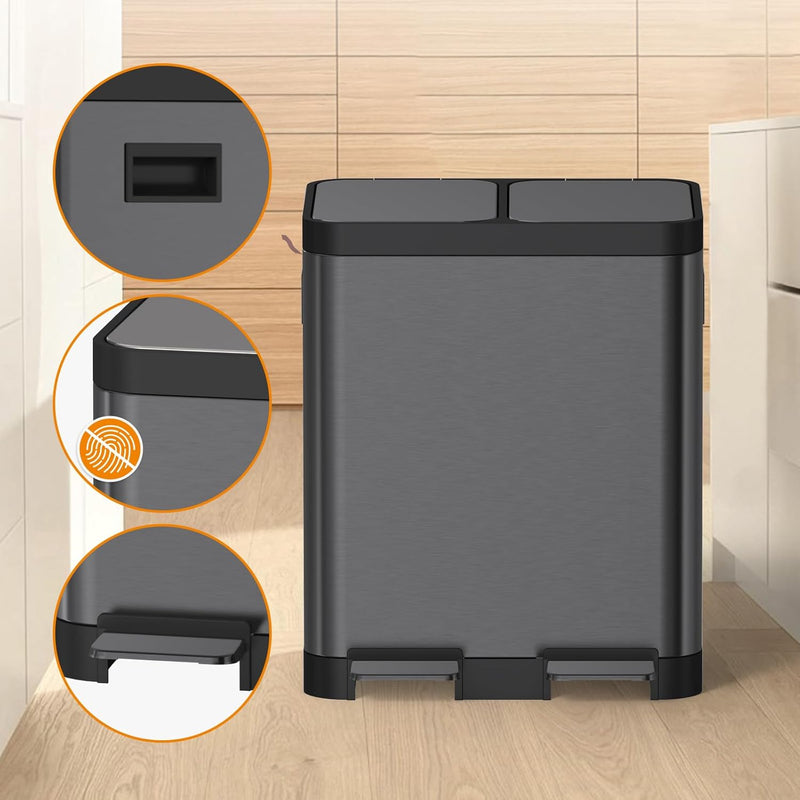 Kitchen Bin Dual Step Trasn Can Recycling Garbage