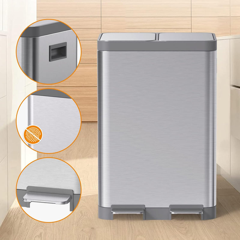 Kitchen Bin Dual Step Trasn Can Recycling Garbage