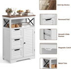 Kitchen Cabinet Louvre Design Sideboard with Open Compartment