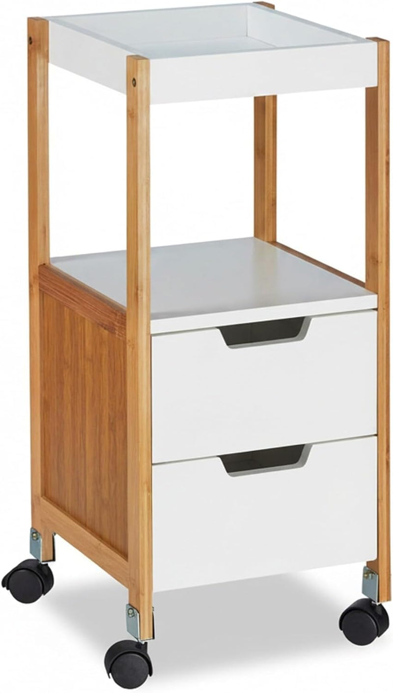 Kitchen Cart with Drawers Tea Trolley on Wheels