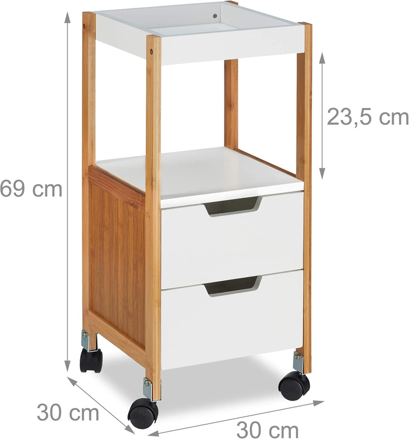 Kitchen Cart with Drawers Tea Trolley on Wheels