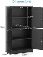 Kitchen Cupboard Wooden Buffet Pantry Cabinet with 17