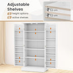 Kitchen Cupboard Wooden Buffet Pantry Cabinet with 17
