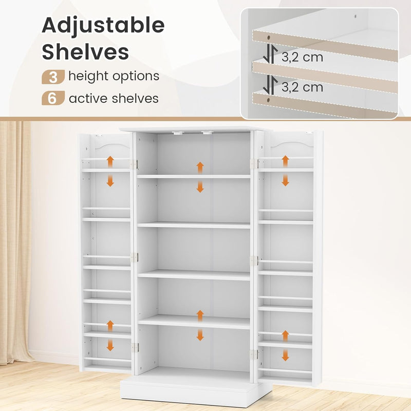 Kitchen Cupboard Wooden Buffet Pantry Cabinet with 17