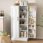 Kitchen Cupboard Wooden Buffet Pantry Cabinet with 17