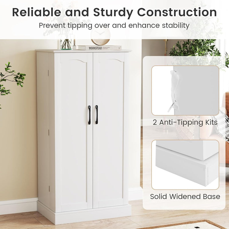 Kitchen Cupboard Wooden Buffet Pantry Cabinet with 17