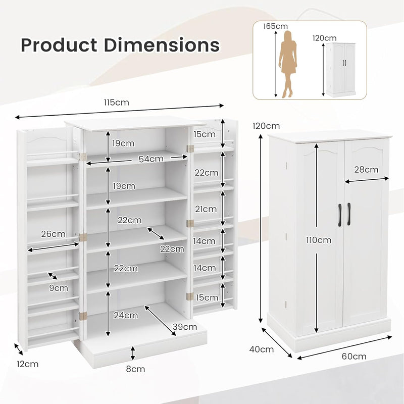 Kitchen Cupboard Wooden Buffet Pantry Cabinet with 17