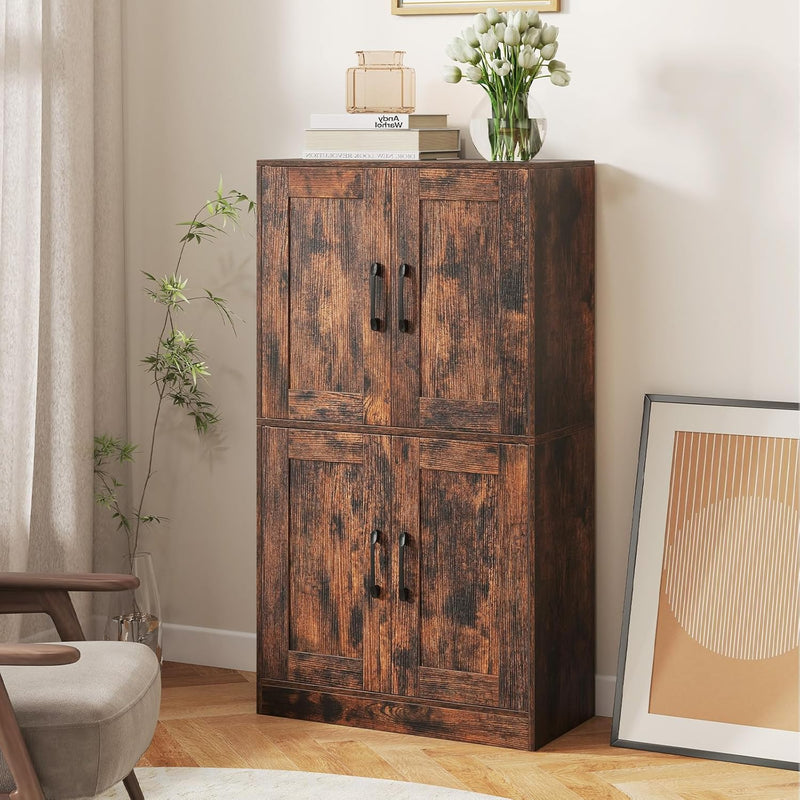 Kitchen Cupboard Wooden Buffet Pantry Cabinet with 17