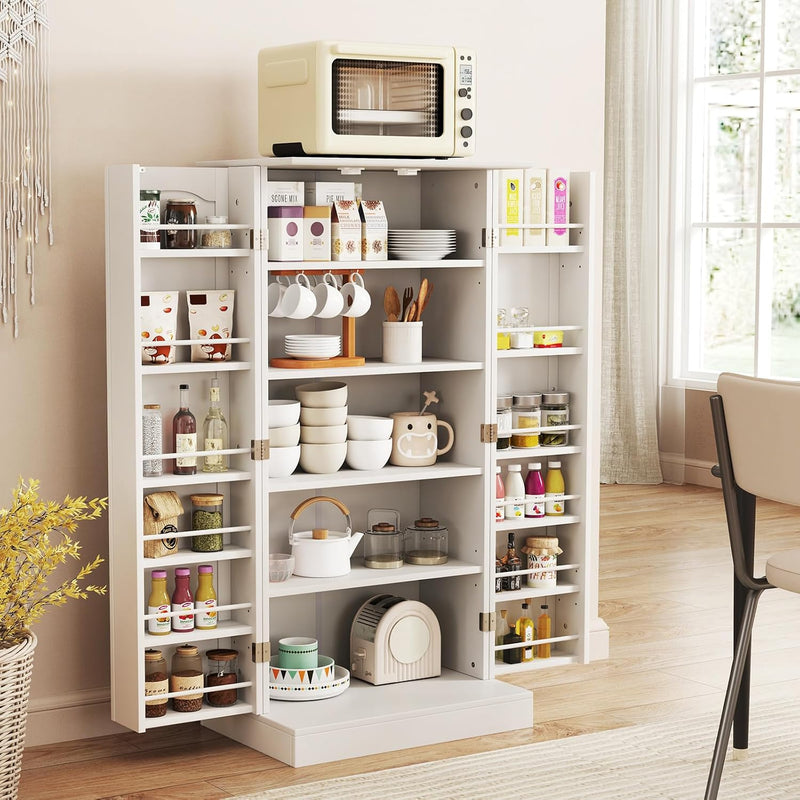 Kitchen Cupboard Wooden Buffet Pantry Cabinet with 17