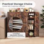 Kitchen Cupboard Wooden Buffet Pantry Cabinet with 17