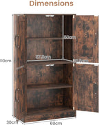 Kitchen Cupboard Wooden Buffet Pantry Cabinet with 17