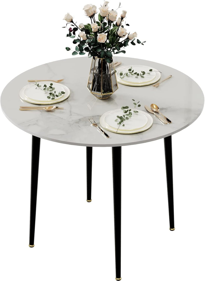 Kitchen Dining Table Marble Tabletop: Round 80CM Modern