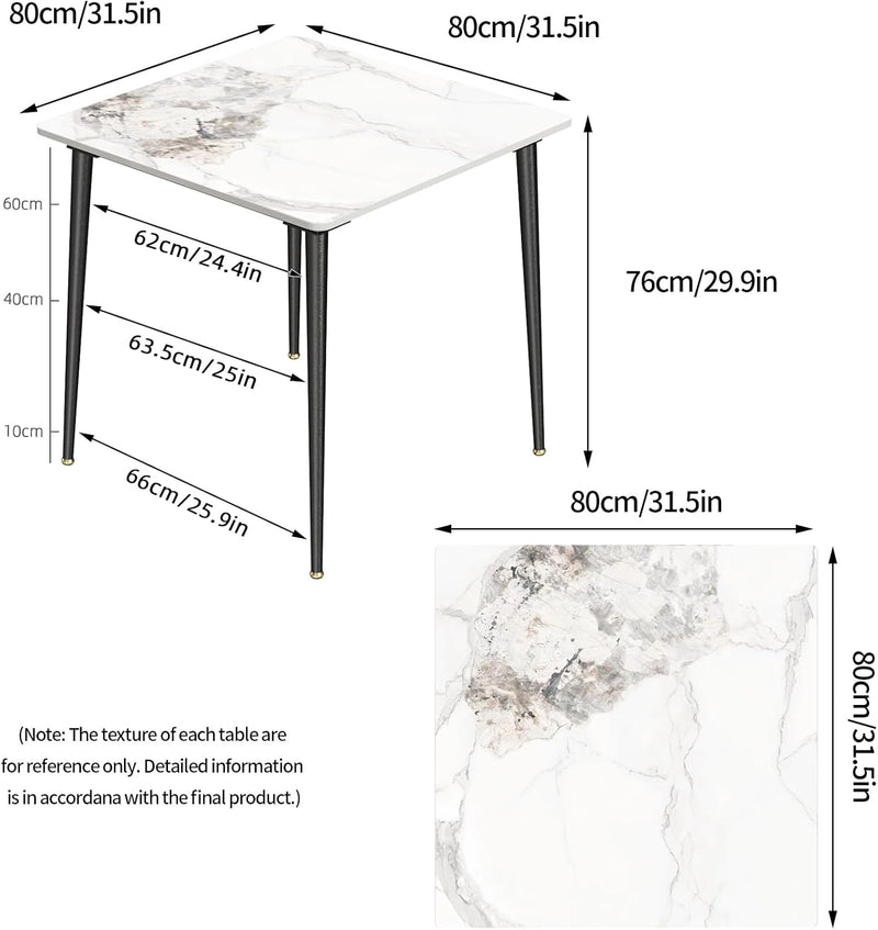 Kitchen Dining Table Marble Tabletop: Round 80CM Modern