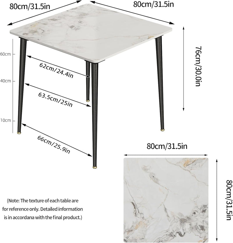 Kitchen Dining Table Marble Tabletop: Round 80CM Modern