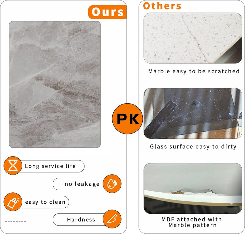 Kitchen Dining Table Marble Tabletop: Round 80CM Modern