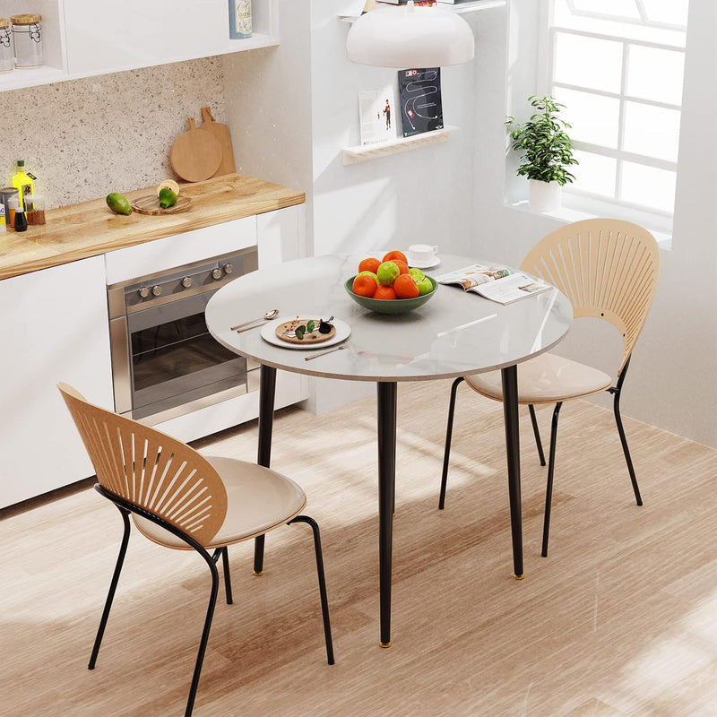 Kitchen Dining Table Marble Tabletop: Round 80CM Modern