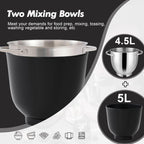 Stand Mixer 4.5L+5L Two Bowls Food for Baking
