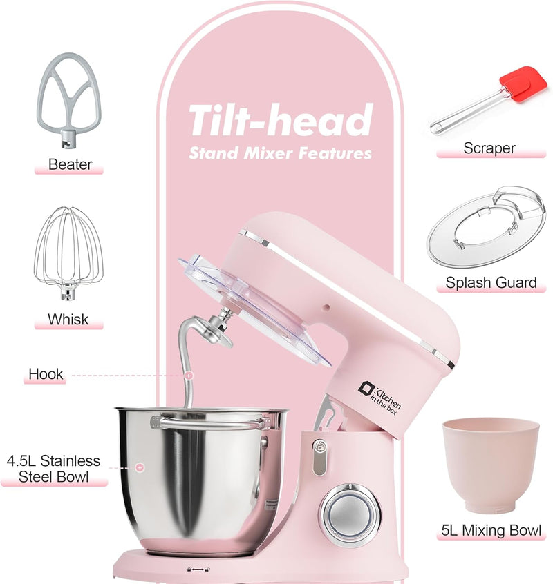 Stand Mixer 4.5L+5L Two Bowls Food for Baking