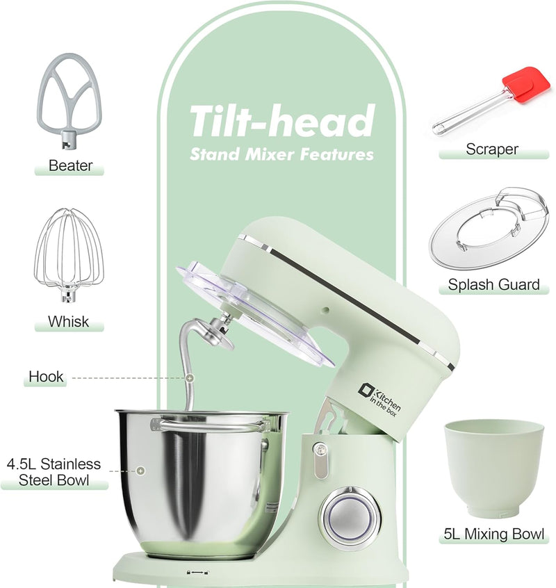 Stand Mixer 4.5L+5L Two Bowls Food for Baking