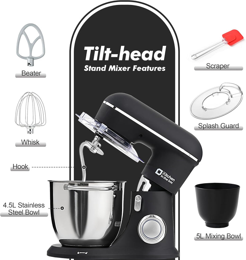 Stand Mixer 4.5L+5L Two Bowls Food for Baking