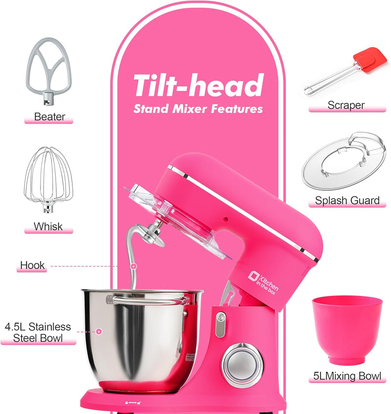Stand Mixer 4.5L+5L Two Bowls Food for Baking