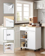 Kitchen Island Farmhouse Cart with One Double Cabinet